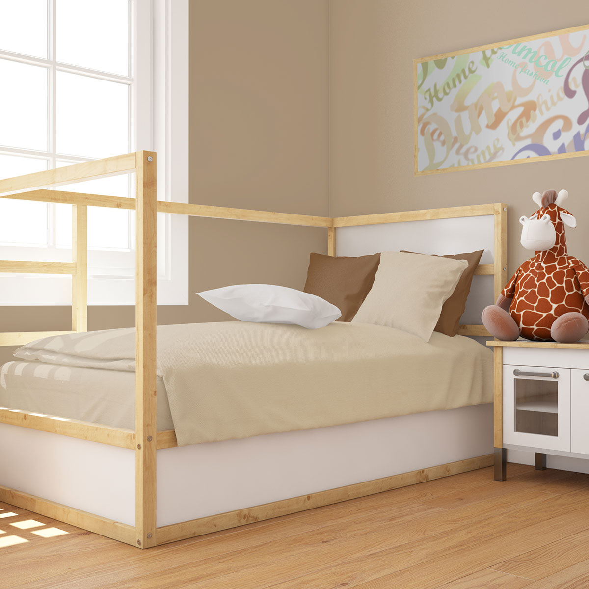 Παπλωματοθήκη Κούνιας (120x160) Dimcol Solid 502 Beige