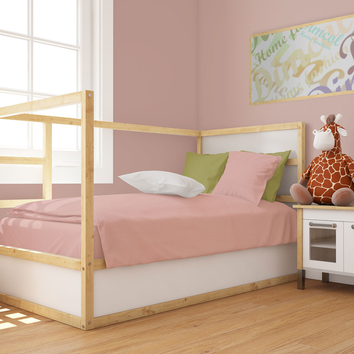 Σεντόνι Κούνιας Με Λάστιχο (70x140+15) Dimcol Solid 503 Dusty Rose