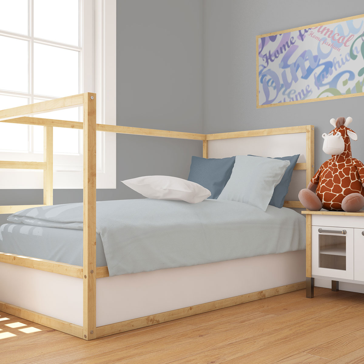 Σεντόνι Κούνιας Με Λάστιχο (70x140+15) Dimcol Solid 505 Light Blue-Grey