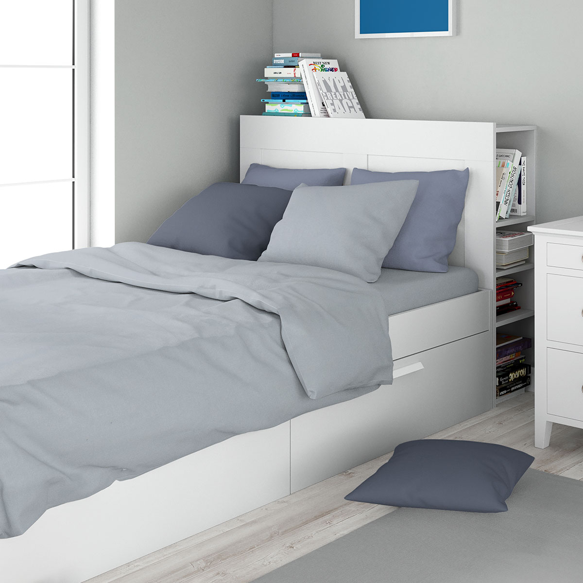 Παπλωματοθήκη Μονή (160x240) Dimcol Solid 505 Light Blue-Grey