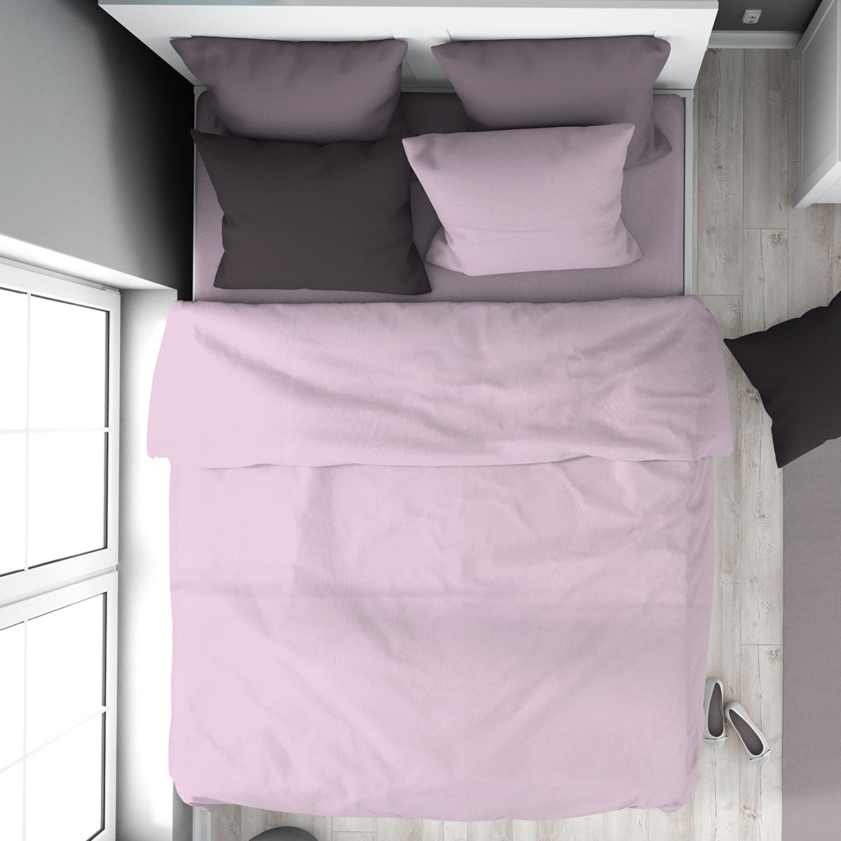 Παπλωματοθήκη Υπέρδιπλη (220x240) Dimcol Solid 506 Light Purple