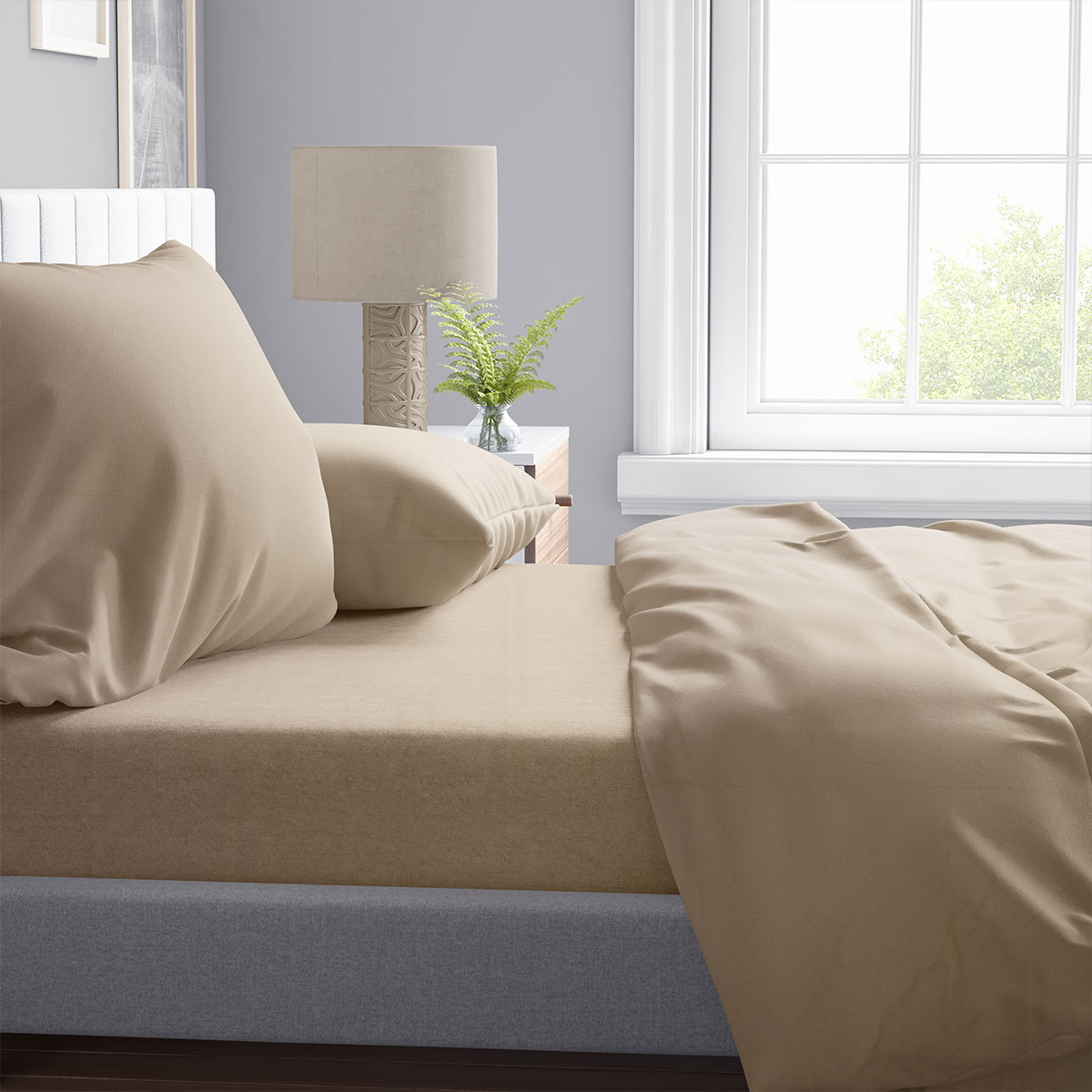 Σεντόνια Υπέρδιπλα (Σετ 240x270) Dimcol Solid 502 Beige