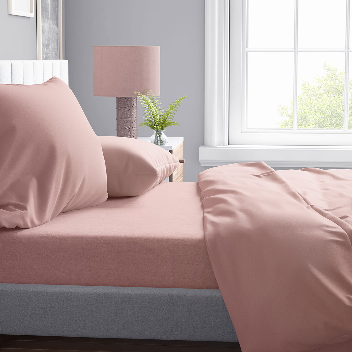Σεντόνια Υπέρδιπλα (Σετ 220x240) Dimcol Solid 503 Dusty Rose