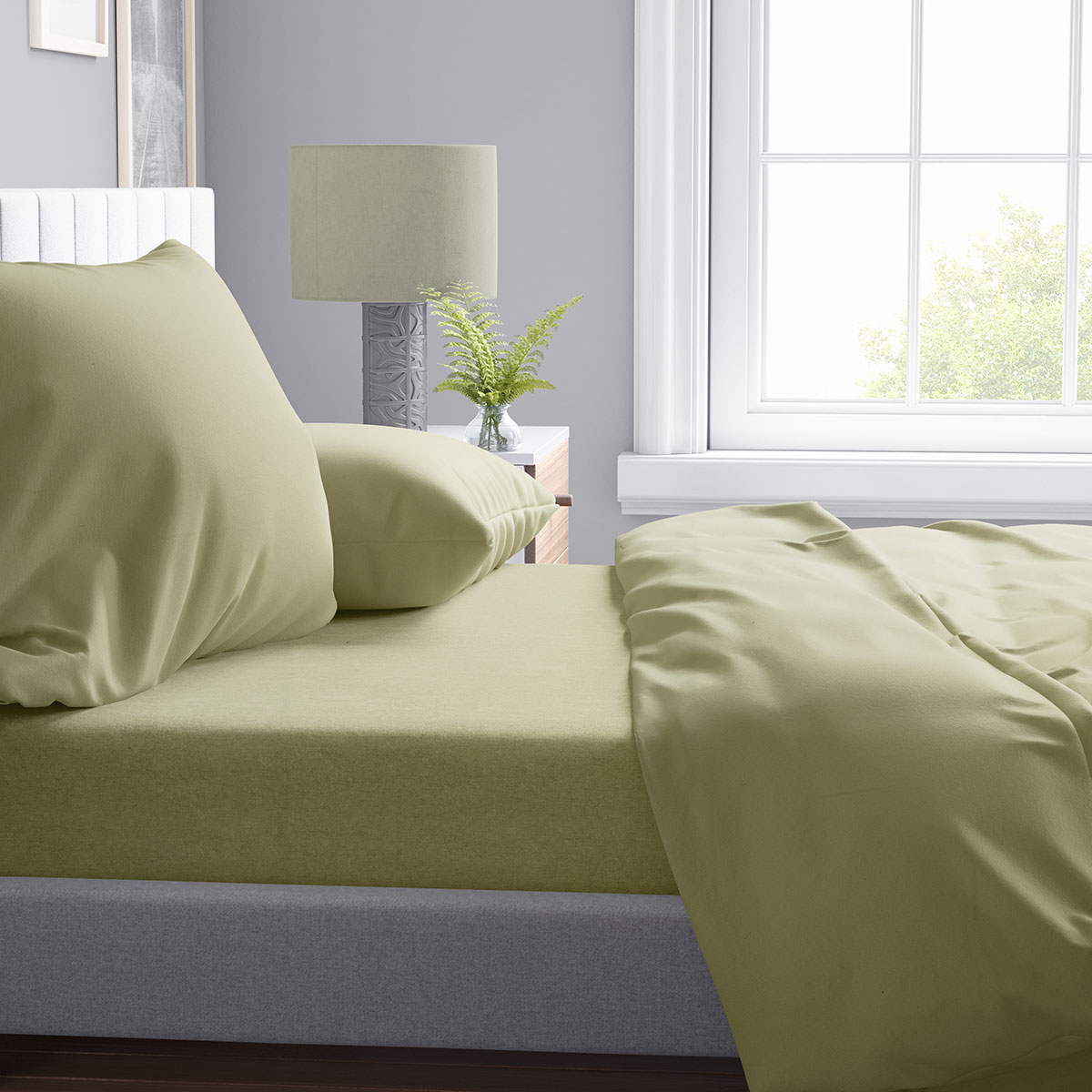 Σεντόνια Υπέρδιπλα (Σετ 220x240) Dimcol Solid 504 Olive