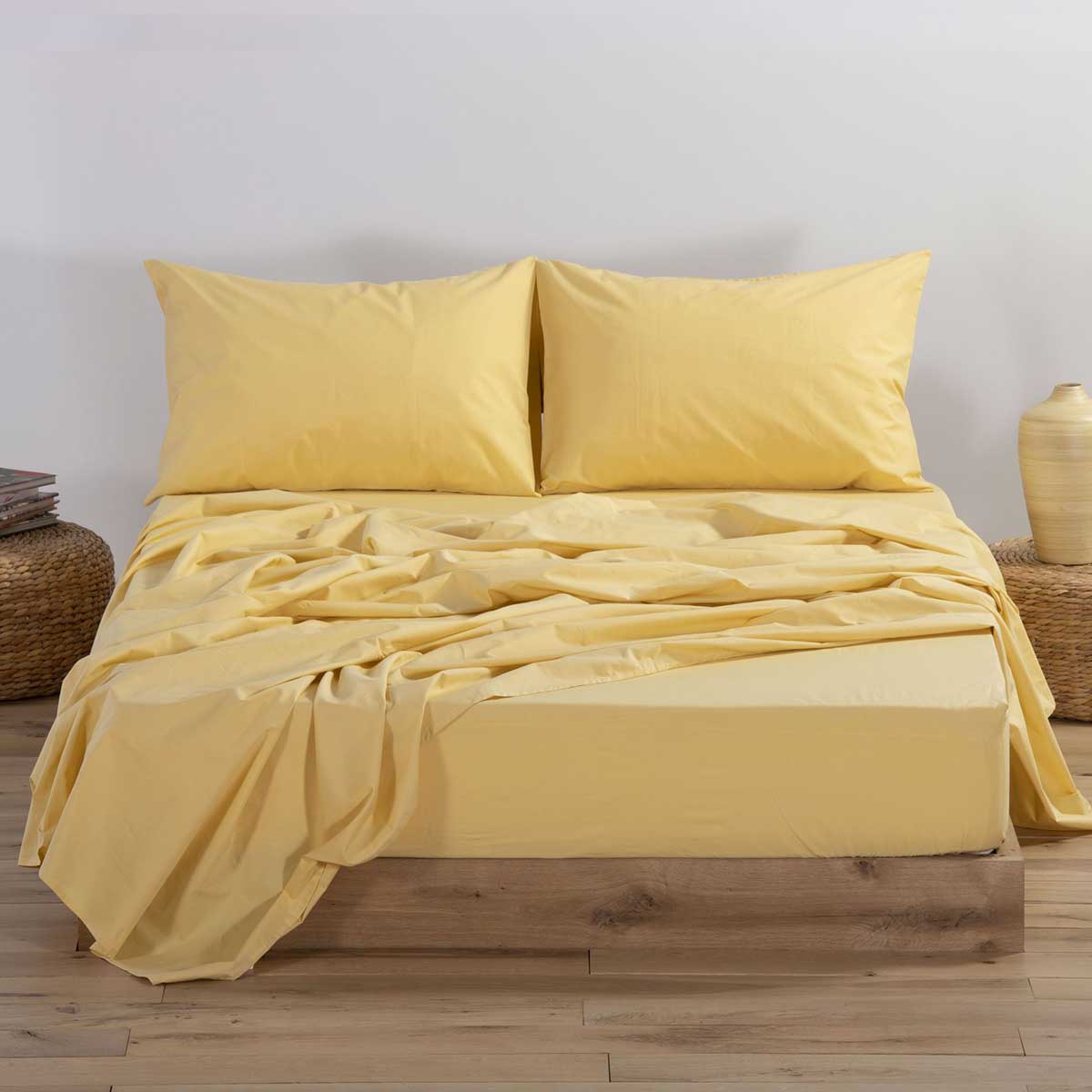 Σεντόνι Ημίδιπλο Με Λάστιχο (120x200+30) Nef-Nef Homeware Basic Yellow 1184