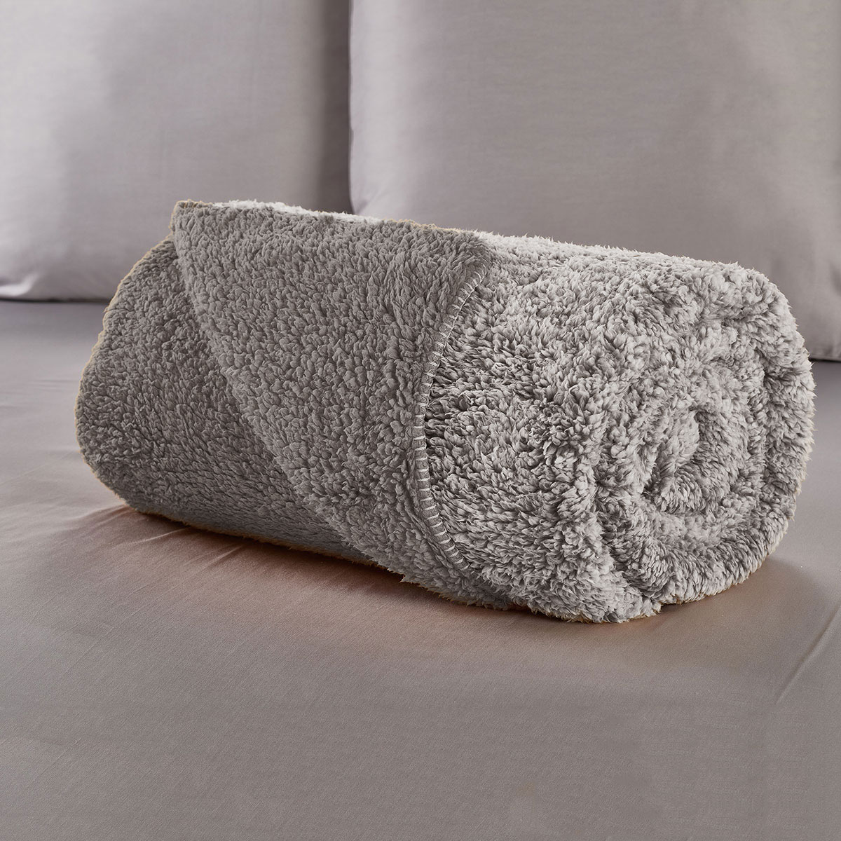 Κουβέρτα Fleece Μονή Με Γουνάκι (160x200) Whitegg KB156 3-Grey