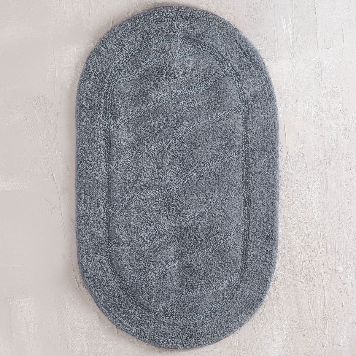 Πατάκι Μπάνιου Οβάλ (50x80) Rythmos Oval Γκρι Σκουρο