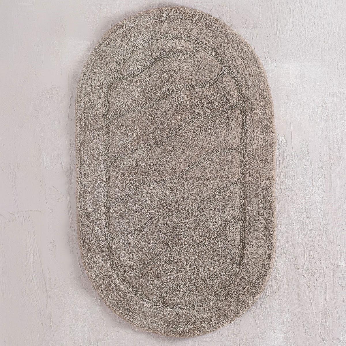 Πατάκι Μπάνιου Οβάλ (50x80) Rythmos Oval Μπεζ