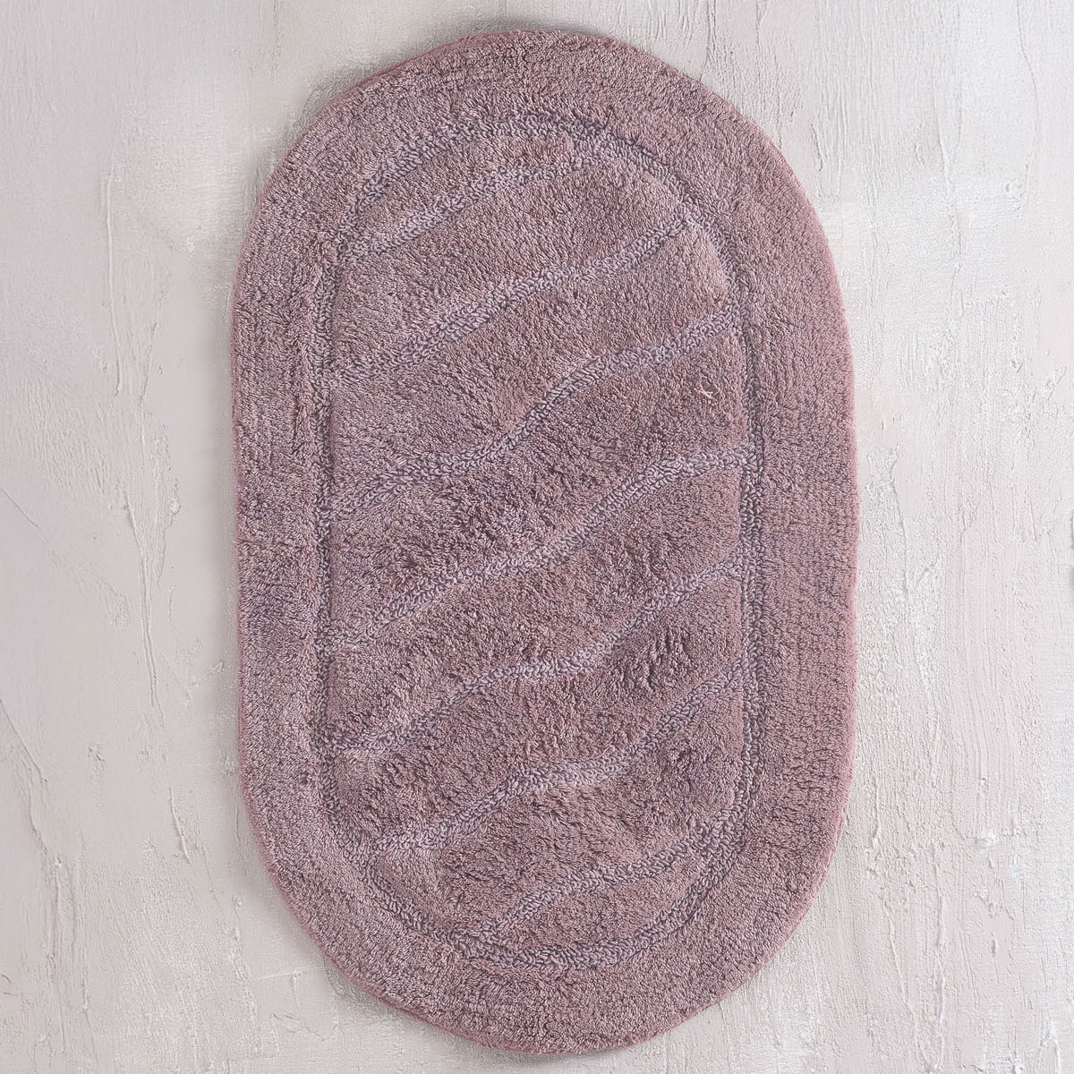Πατάκι Μπάνιου Οβάλ (60x90) Rythmos Oval Παλαιωμενο Μωβ