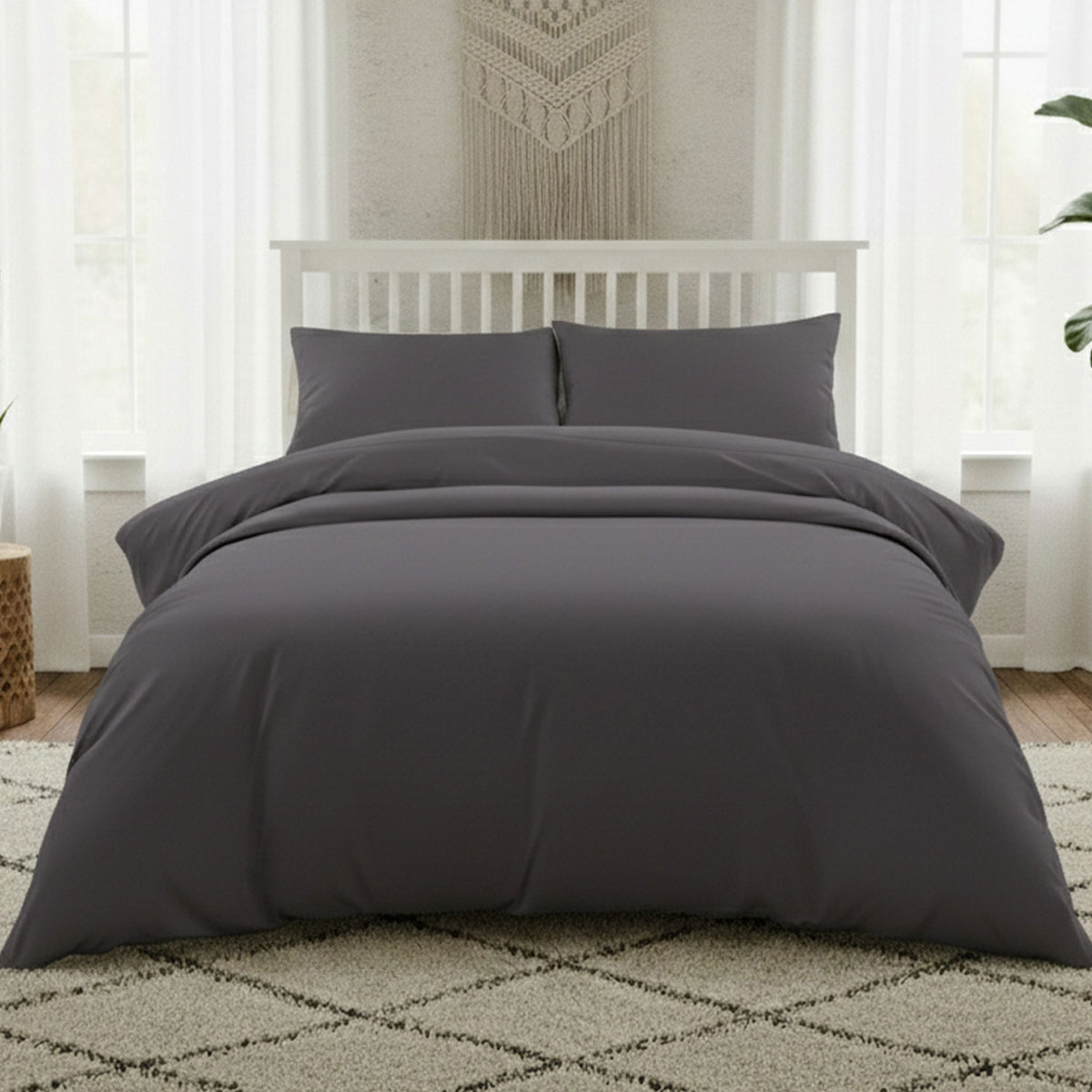 Σεντόνι King Size Με Λάστιχο (180x200+35) Melinen Lavish Satin D.Grey Dark Grey