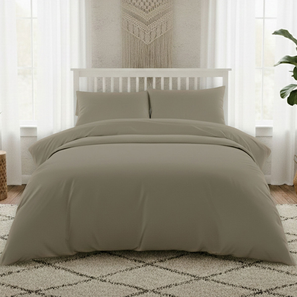 Σεντόνι King Size Επίπεδο (270x270) Melinen Lavish Satin Olive/Grey Olive/Grey