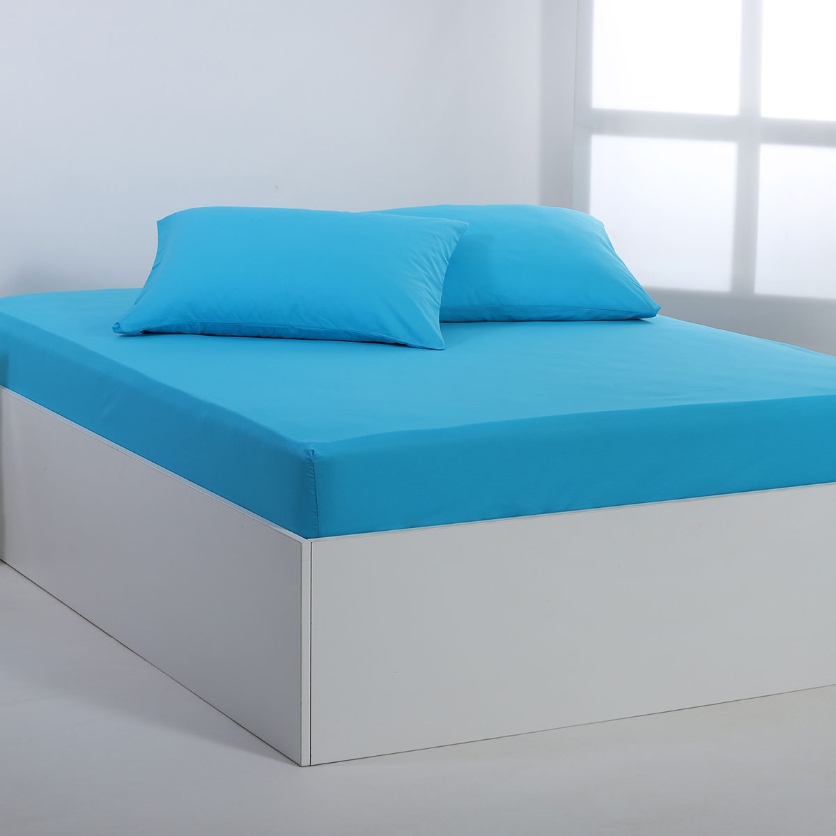 Σεντόνι Υπέρδιπλο Με Λάστιχο (165x200+35) Silk Fashion Essential River Blue
