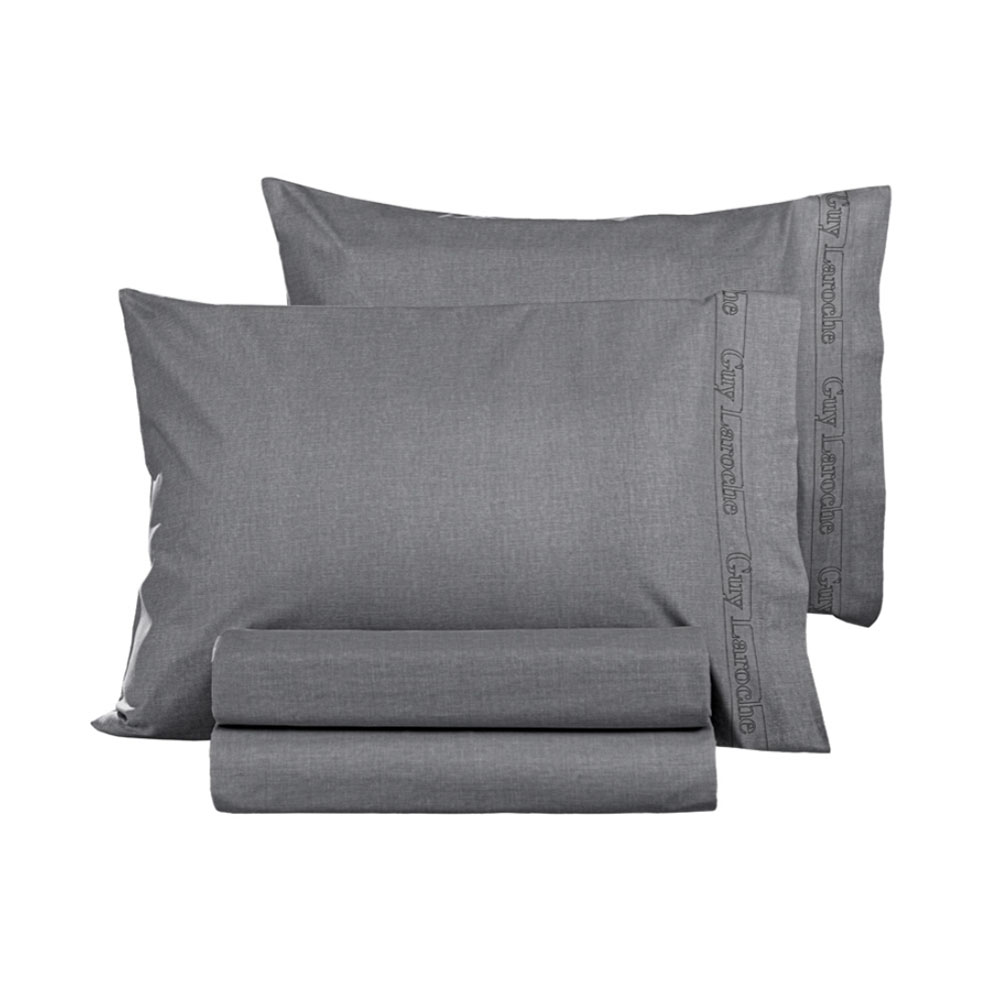 Ζεύγος Μαξιλαροθήκες (50x70) Guy Laroche Color Plus Anthracite