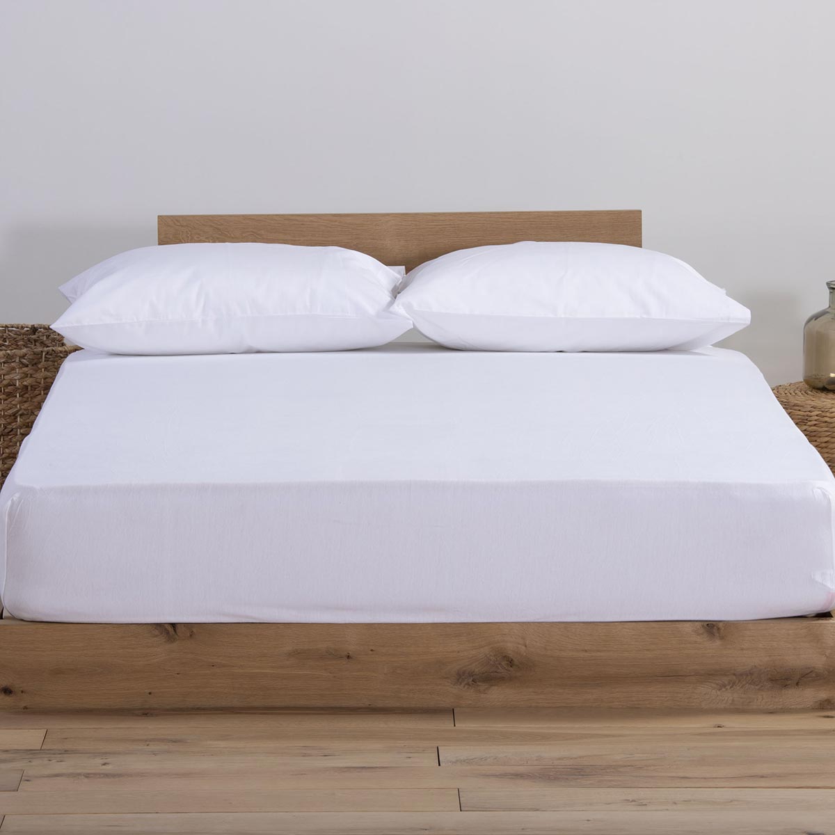 Σεντόνι Μακό Διπλό με Λάστιχο (140X200+30) Nef-Nef Homeware Jersey White Λευκά Είδη Κρεβατοκάμαρας Σεντόνια Διπλά Spitishop