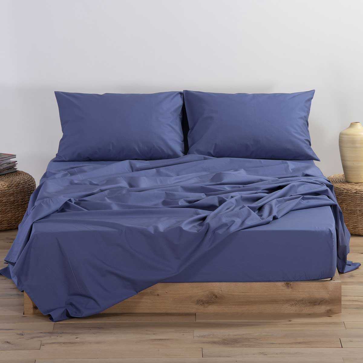Σεντόνι Μονό Με Λάστιχο (100x200+30) Nef-Nef Homeware Basic Indigo