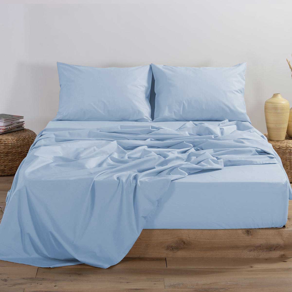 Σεντόνι Μονό Με Λάστιχο (100x200+30) Nef-Nef Homeware Basic 1216 L.Blue