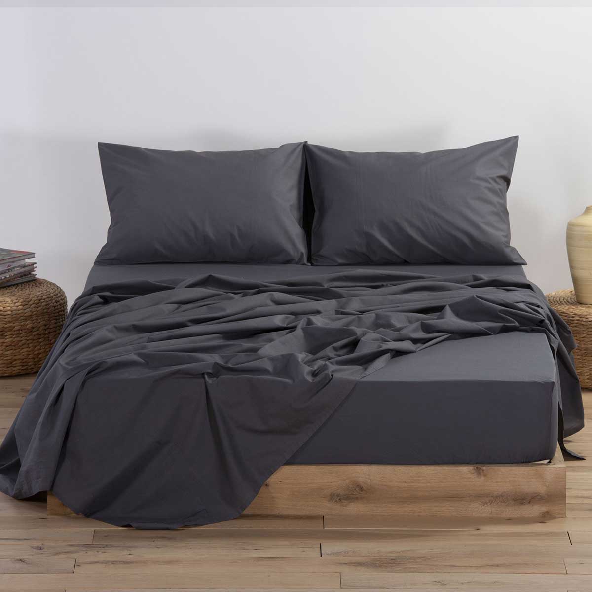 Σεντόνι Υπέρδιπλο Επίπεδο (240x270) Nef-Nef Homeware Basic D.Grey