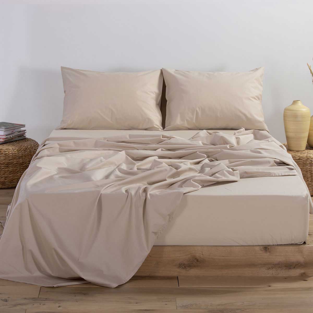 Ζεύγος Μαξιλαροθήκες (52x72) Nef-Nef Homeware Basic Beige