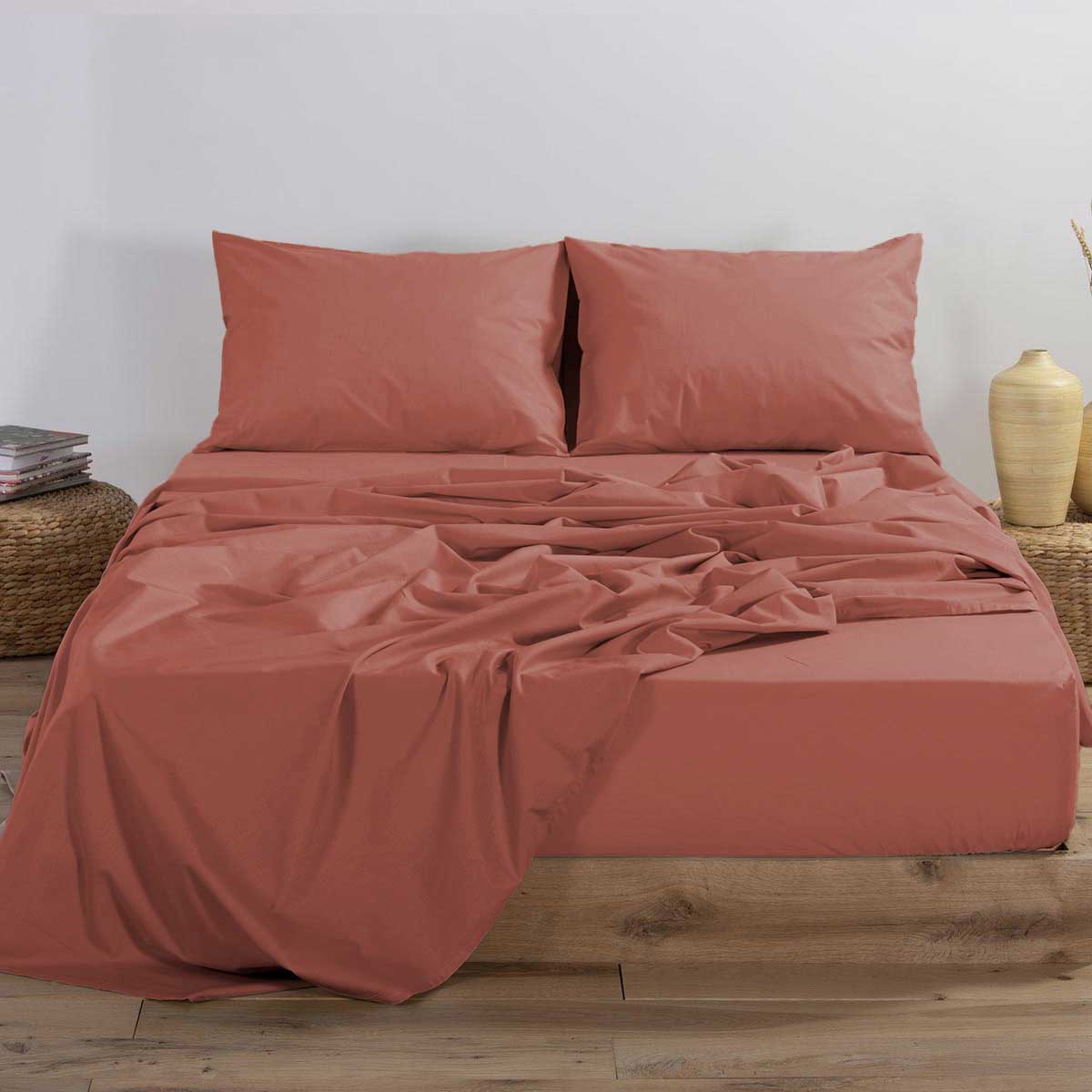 Ζεύγος Μαξιλαροθήκες (52x72) Nef-Nef Homeware Basic Teracotta 1217