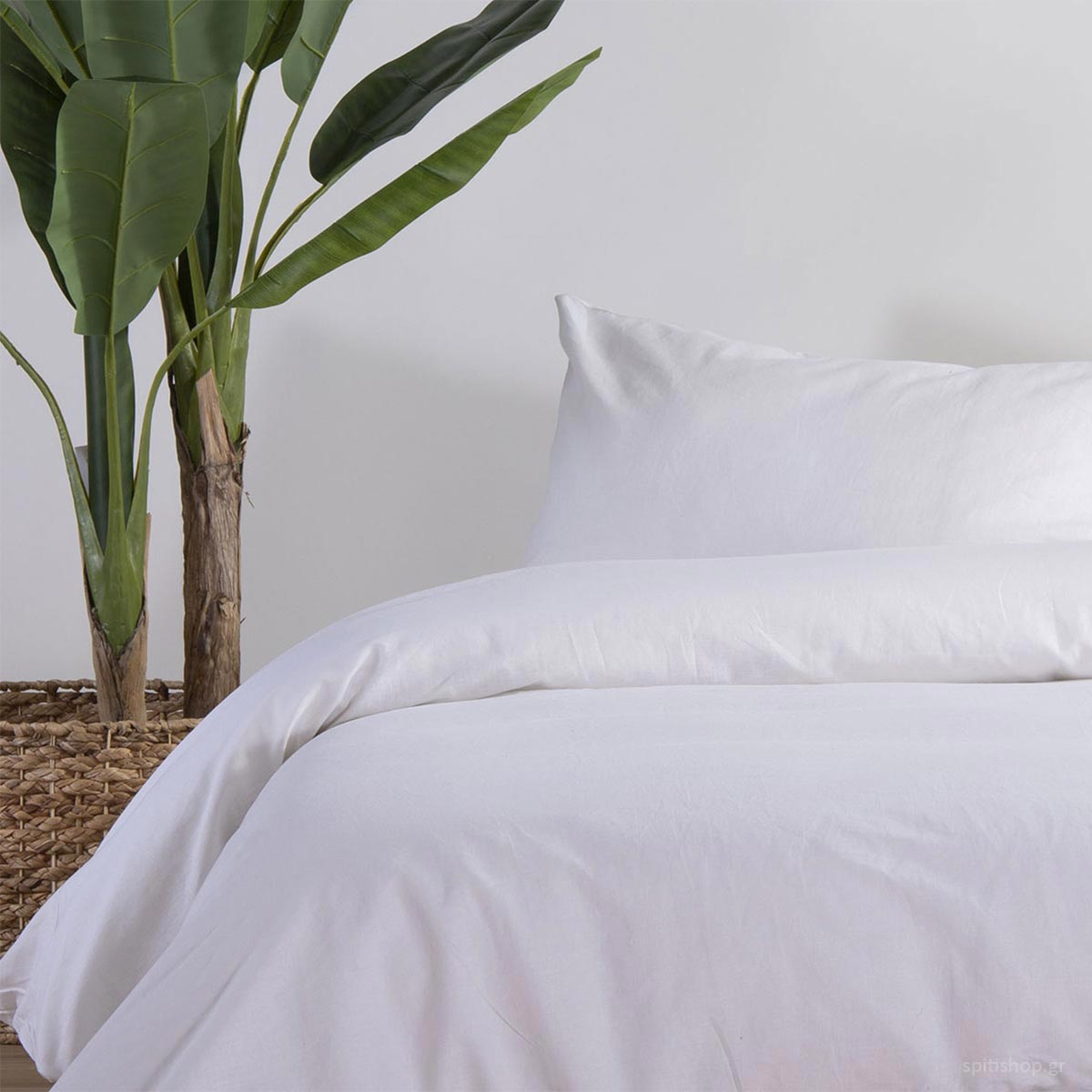 Σεντόνι Υπέρδιπλο Επίπεδο (240x270) Nef-Nef Homeware Cotton Linen Ecru
