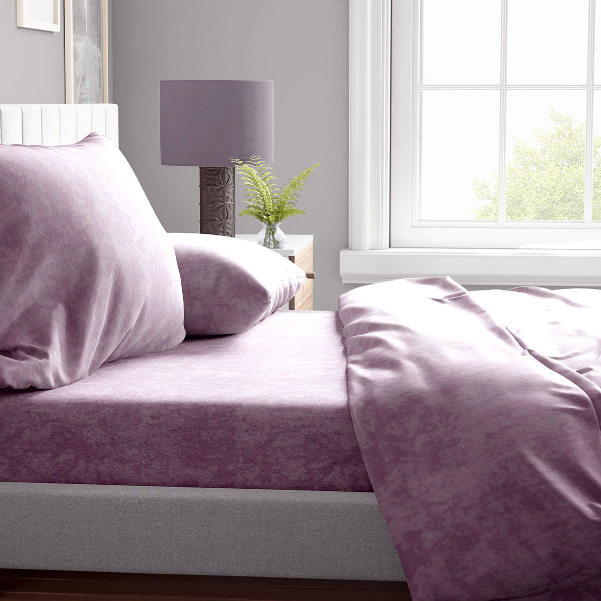 Σεντόνια Υπέρδιπλα (Σετ 220x240) Dimcol Shadow 25 Light Purple