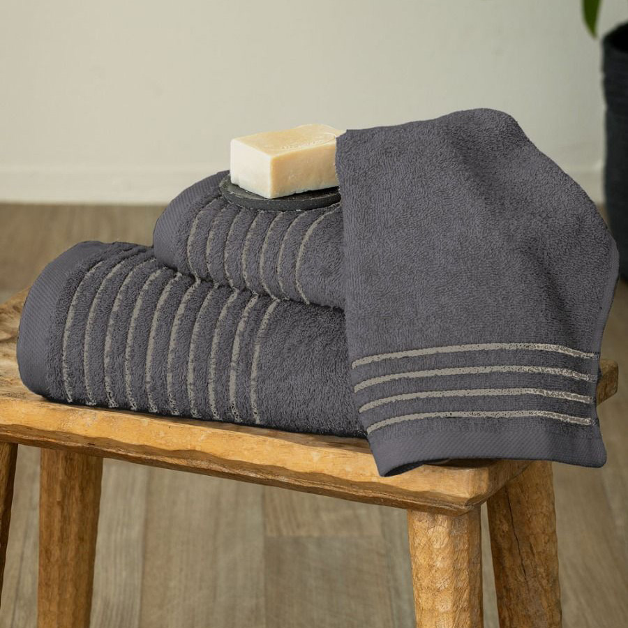 Πετσέτες Μπάνιου (Σετ 3τμχ) Palamaiki Ser 450gsm Grey